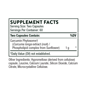 Thorne Curcumin Phytosome - Certified for Sport (formerly Meriva) Supplement Facts