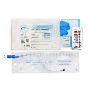 Cure Catheter Closed System Kit CS14C | Coude tip | 14Fr | 1 Item