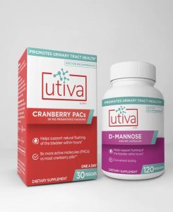 Utiva Cranberry 36PACs & D-Mannose Bundle | UTI Support | 30 Days