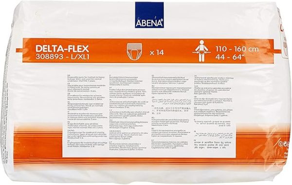 Abena Delta-Flex Special Protective Underwear | Large/X-Large 44" - 64" | 308893 | 1 Bag of 14