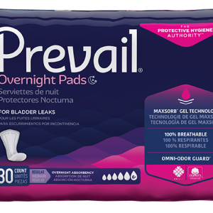 Prevail Overnight Bladder Control Pads | 16" | FQ PVX-120 | 1 Bag of 30