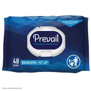 Prevail Disposable Washcloths | 12" x 8" | FQ WW-710 | Pack of 48 Wipes