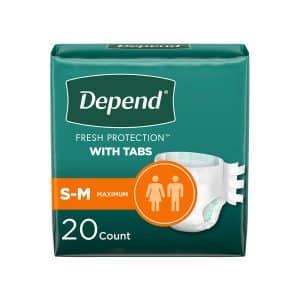 Depend Fresh Protection with Tabs | S/M 19" - 34" | White | 35456 | 1 Bag of 20